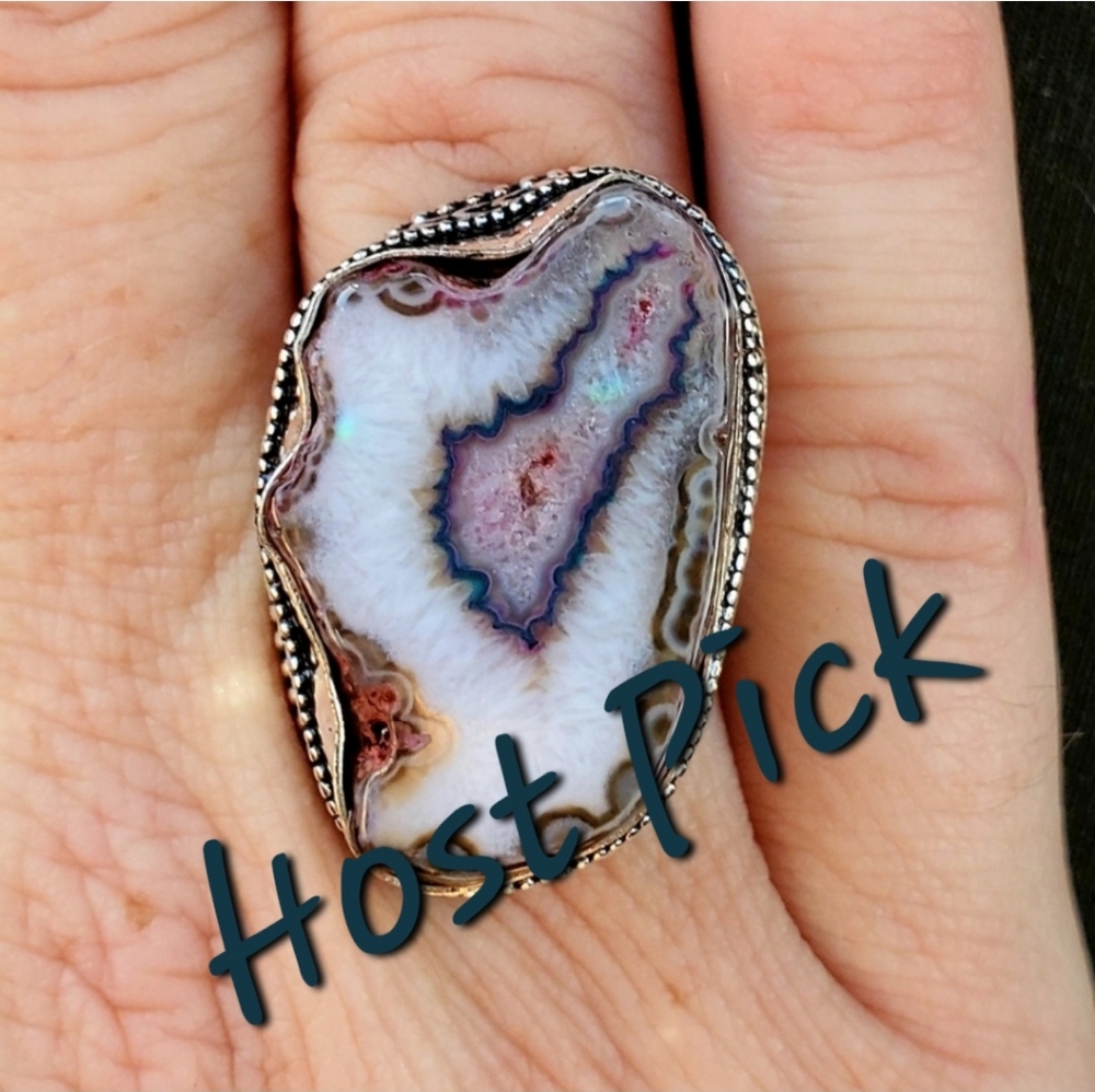 New Solar Agate 925 Silver Ring.